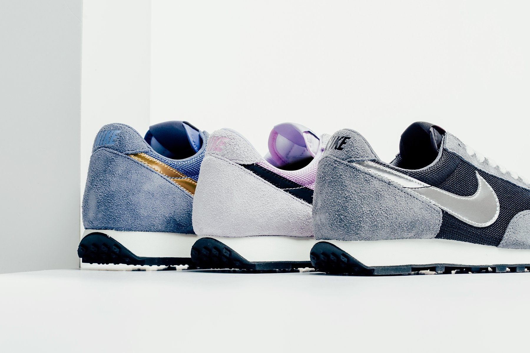 nike daybreak black & metallic silver