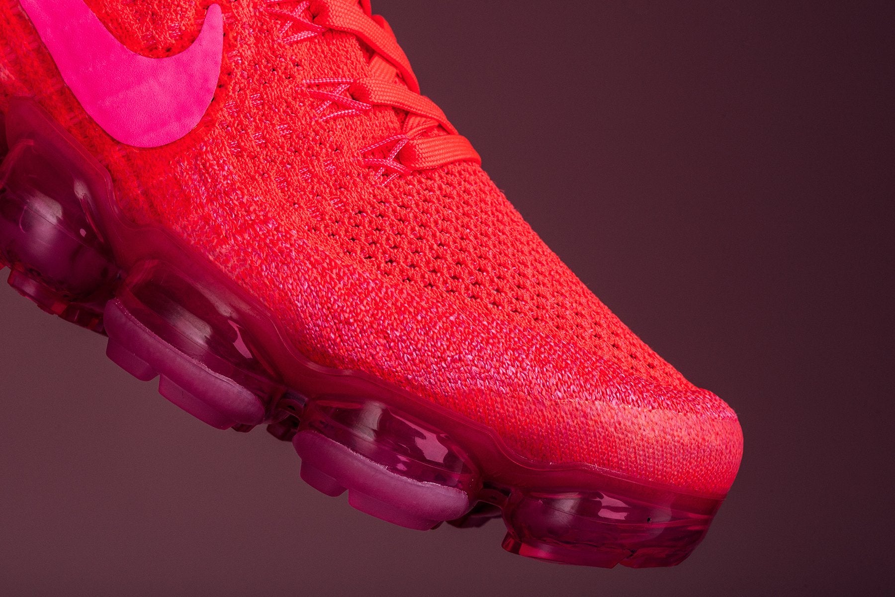 Women s Air VaporMax Flyknit Hyper Punch Black Feature