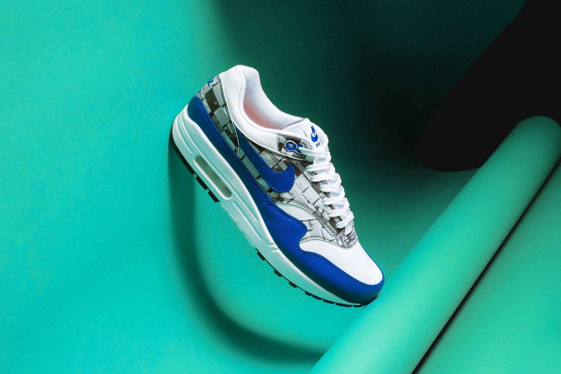 Nike x Atmos Air Max 1 Print 'We Love Nike' - White/Game Royal