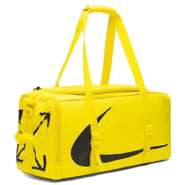 Nike x OffWhite NRG RU Duffle Shoulder Bag Opti Yellow/Black Feature