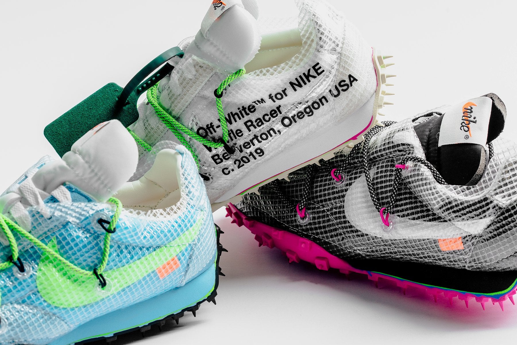 nike off white waffle racer vivid sky