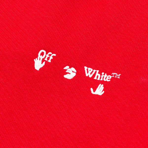 Diag OW Logo Shorten Sweat Pant - Red/White