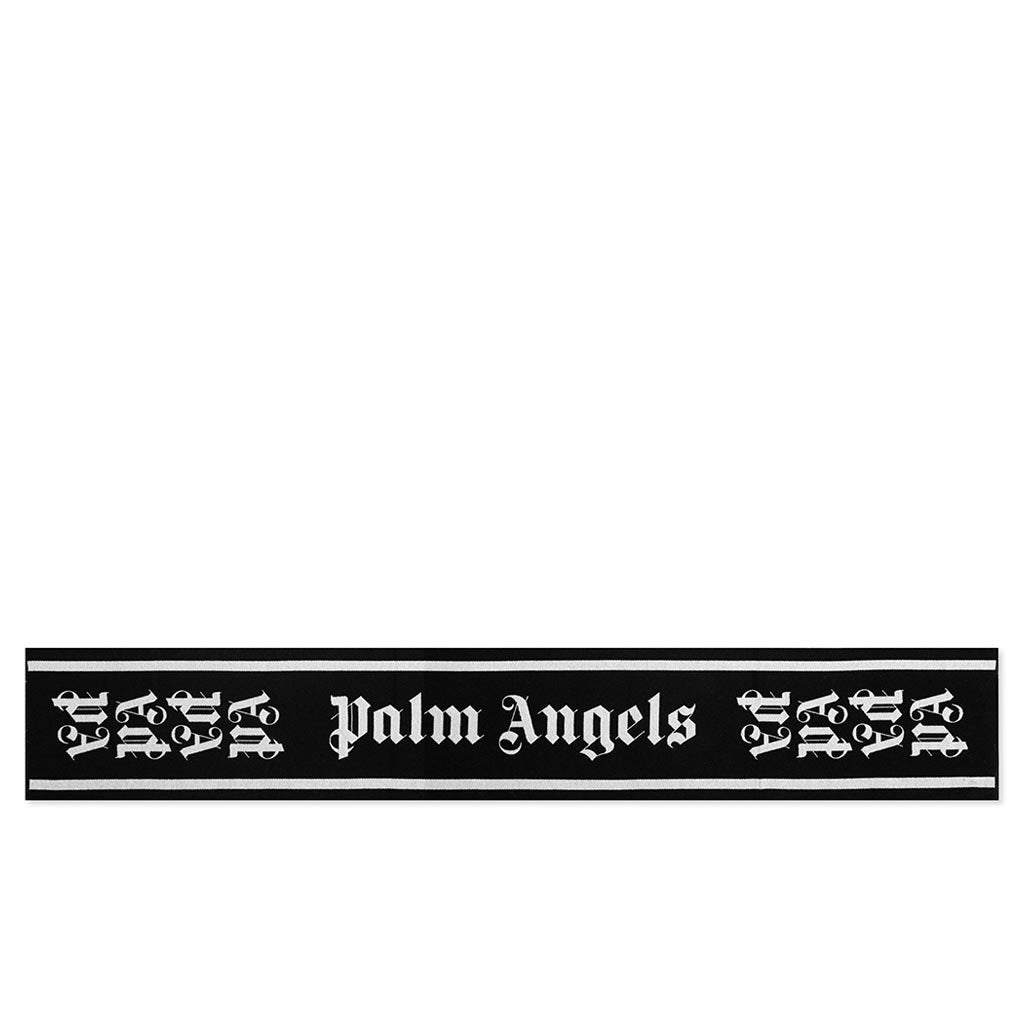 Palm Angels Black Scarf With Logo