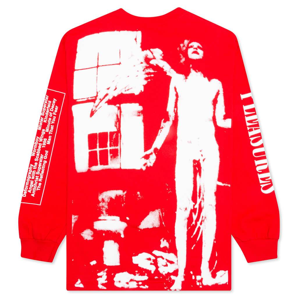 PLEASURES x Marilyn Manson Antichrist L/S Tee - Red – Feature