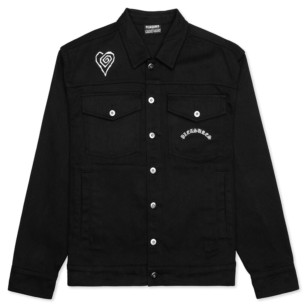 PLEASURES x Marilyn Manson Manson Trucker Jacket - Black – Feature