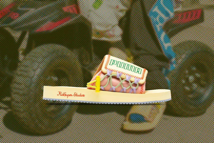 Puma x KidSuper Studios Puma Wilo Slides - Mellow Yellow  display picture 2
