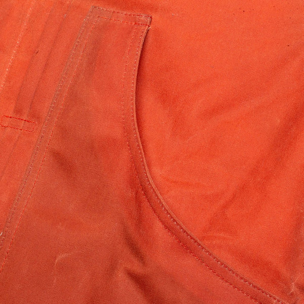 Waxed Cotton Trucker Jacket - Orange