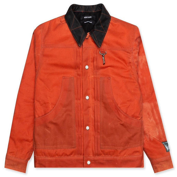 Waxed Cotton Trucker Jacket - Orange – Feature