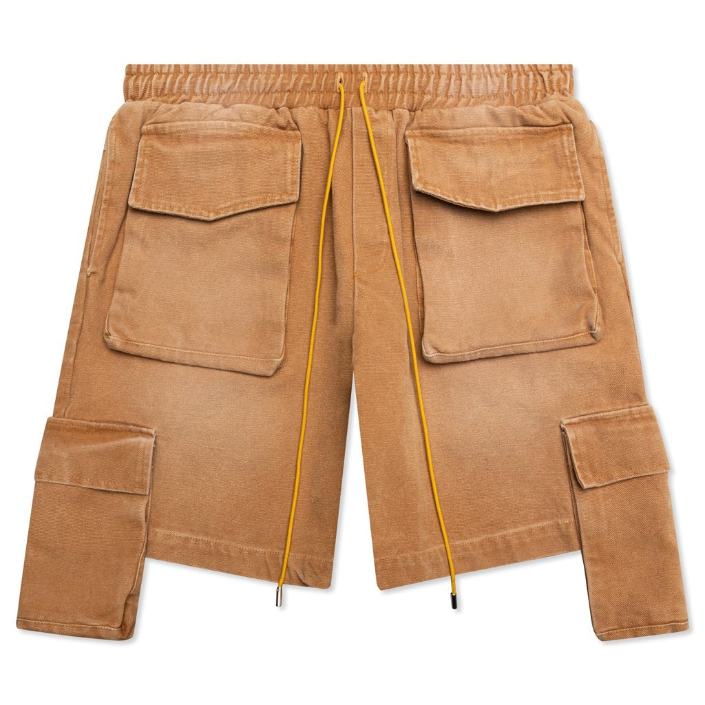Rhude Cargo Shorts with Drawstring - Sand | Feature