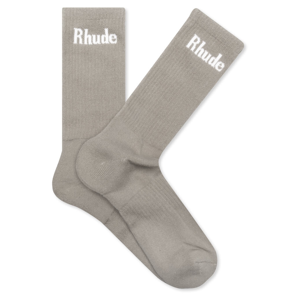 Solid Logo Sock - Taupe – Feature