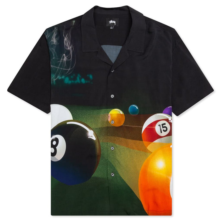 Stussy Men's Pool Hall Shirt Black Feature