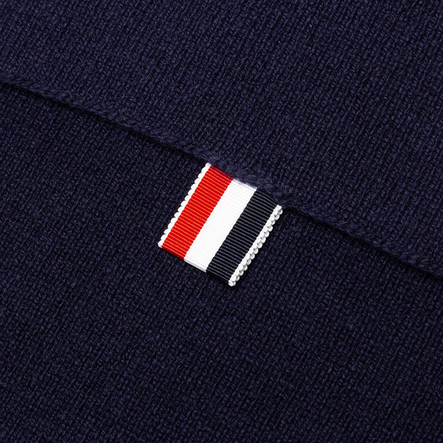 Full Needle Rib Scarf - Navy – Feature