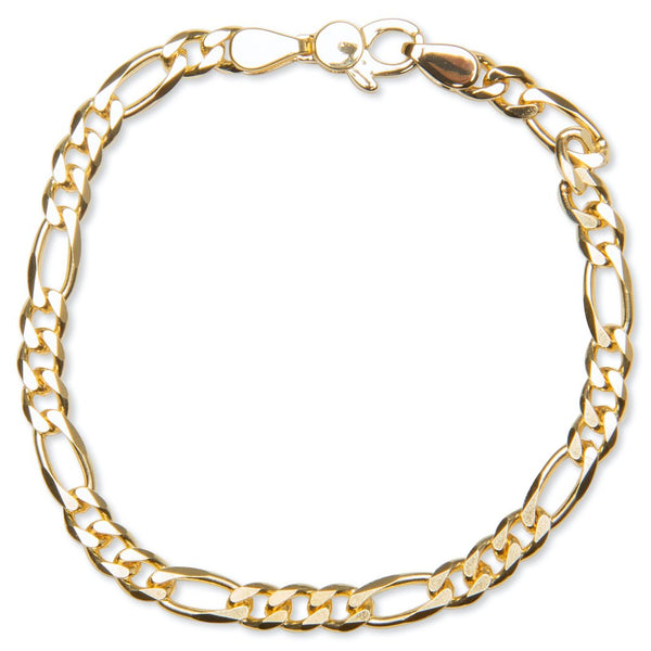 TOMWOOD B0FG43NA01S925-9K Figaro Bracelet Thick Gold 7-