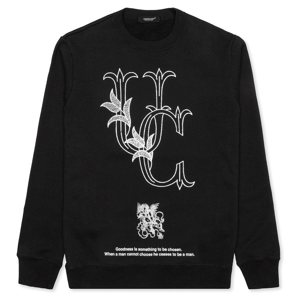 新作【UNDERCOVER】MENS SWEAT UC RECORDS UC Flower Sweatshirt - Black – Feature